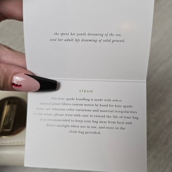 Kate Spade Woven Clutch Bag Shoulder Brown/White NWOT - Picture 12 of 12